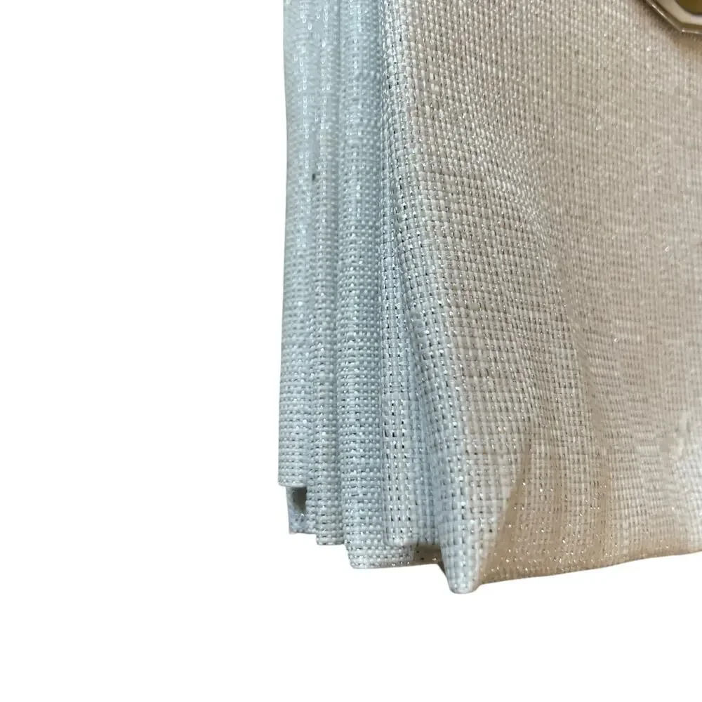 Colordrift White Shimmering Tablecloth 60inx120in Easy Care Holiday Glam NEW